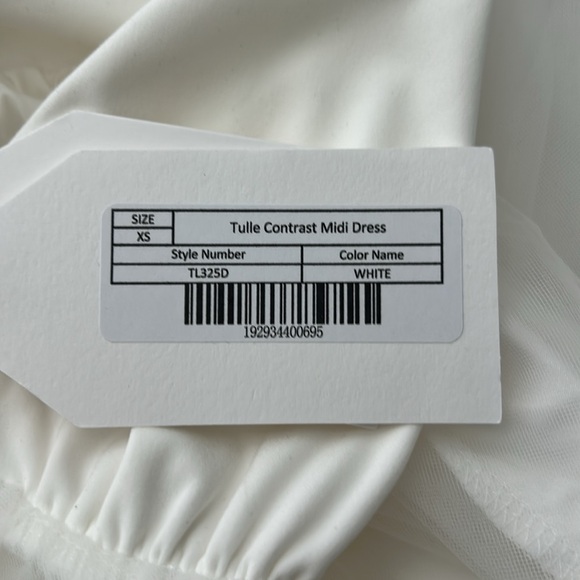 ENGLISH FACTORY WHITE TULLE MIDI DRESS SIZE XS NWT - Picture 7 of 7